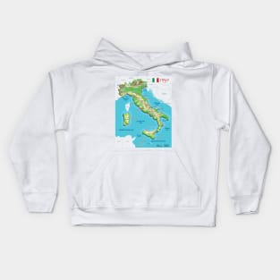 Geographic map of Italy Kids Hoodie